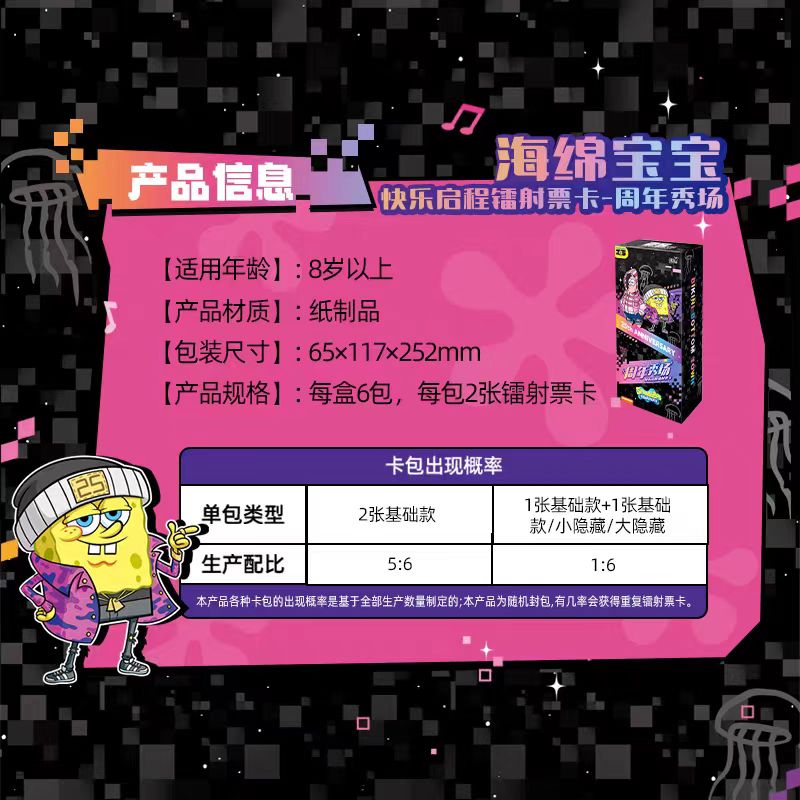 KAYOU SpongeBob SquarePants Holographic Ticket Card - Happy Departure Anniversary Show
