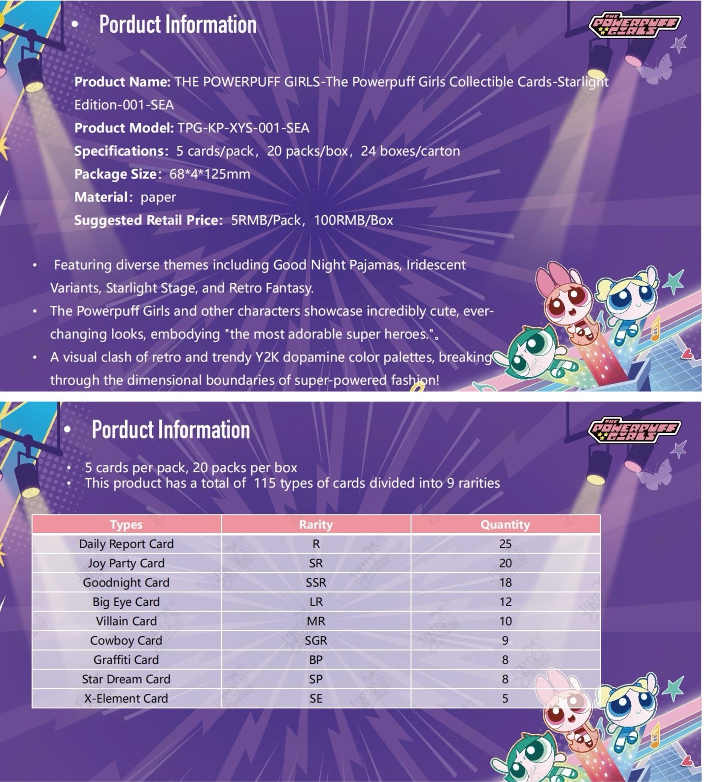 KAYOU THE POWERPUFF GIRLS Collectible Cards-Starlight Edition-001 Collectible Cards-Starlight Edition-001-SEA-Series 1