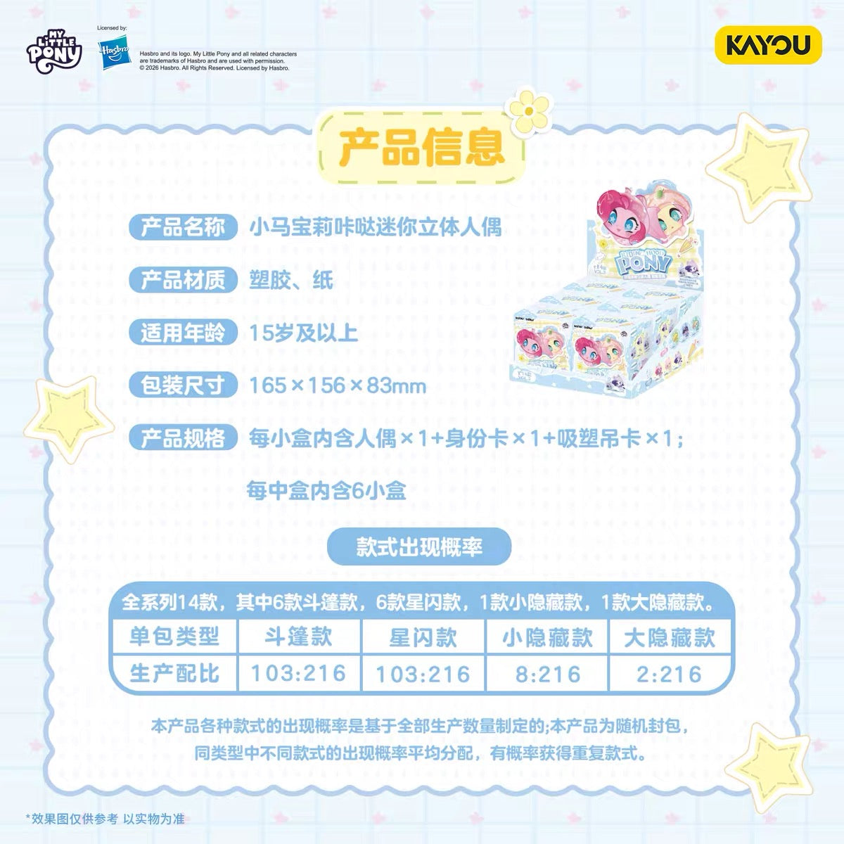 KAYOU My Little Pony Click-Clack Mini Figures Wave 3, Rainy Season Theme