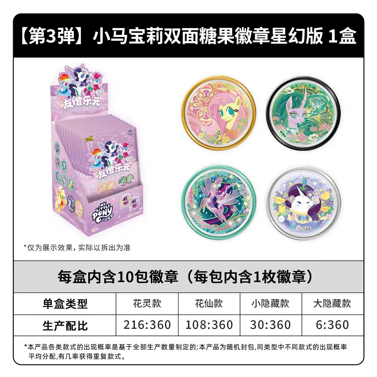 KAYOU My Little Pony‑Double‑Sided Candy Badge‑Stellar Fantasy Wave 3