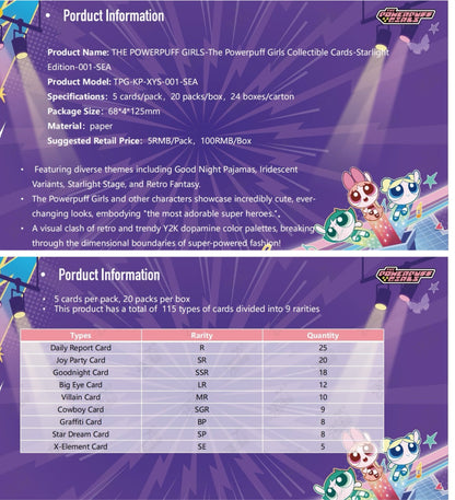 KAYOU THE POWERPUFF GIRLS Collectible Cards-Starlight Edition-001 Collectible Cards-Starlight Edition-001-SEA-Series 1