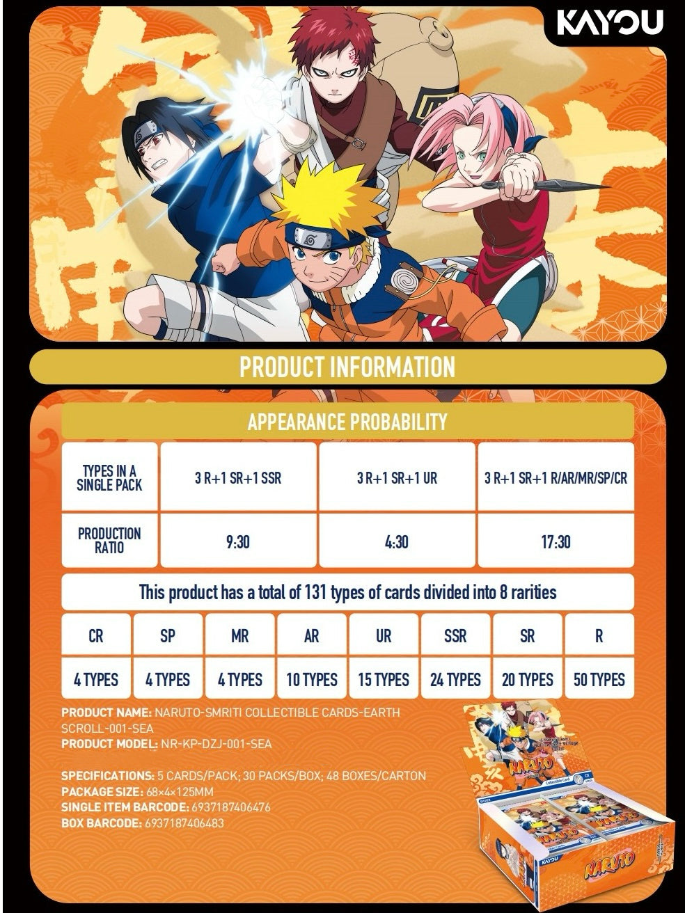 KAYOU Naruto Collectible Cards - Earth Scroll 001 | Chunin Exams
