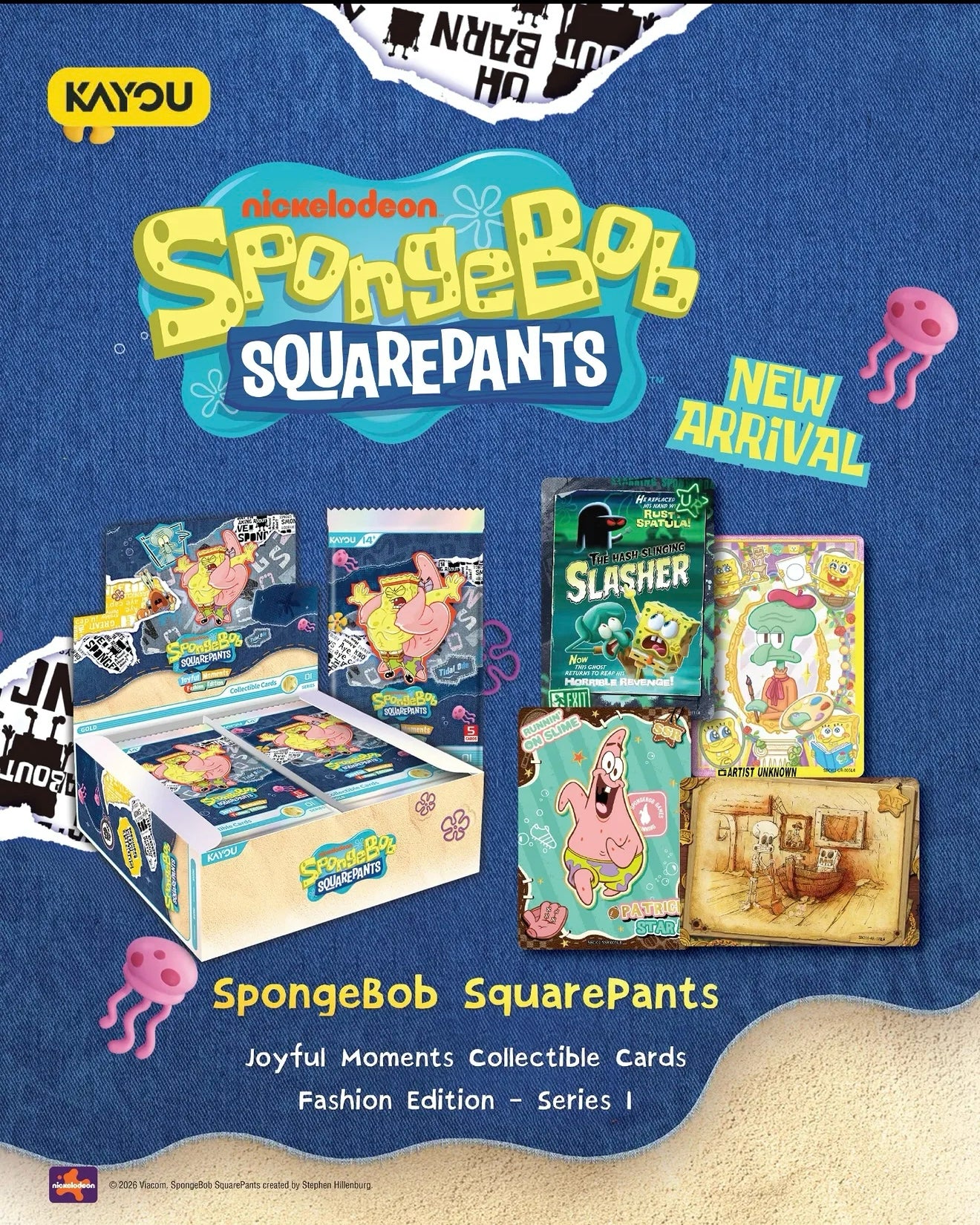 KAYOU English SpongeBob SquarePants-Joyful Moments Collectible Cards-Fashion Edition-001-SEA-Series 1