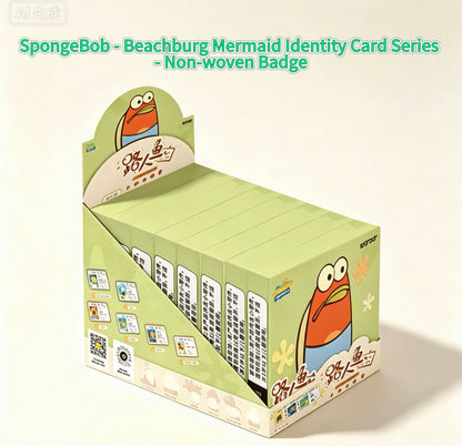 KAYOU SpongeBob Bikini Bottom - Mermaid Man & Barnacle Boy Identity Card Series Felt Badges | Official Authentic Merchandise One Full Box (Including 8 Mini Boxes)